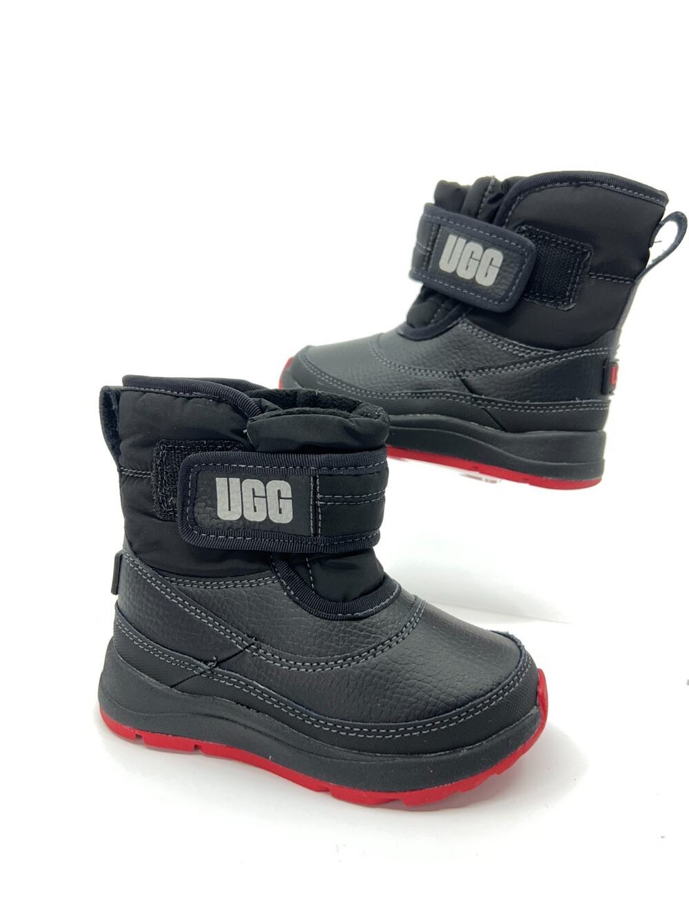 UGG Taney Weather Black Red Kids Boots Size 7